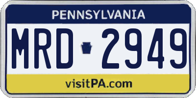 PA license plate MRD2949