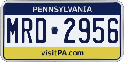 PA license plate MRD2956