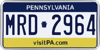 PA license plate MRD2964