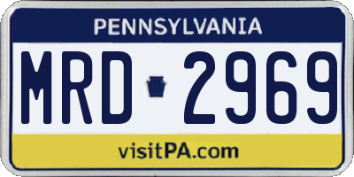 PA license plate MRD2969