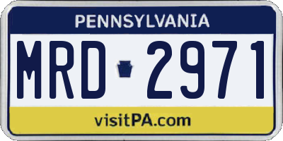 PA license plate MRD2971