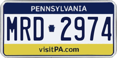 PA license plate MRD2974