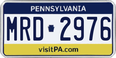 PA license plate MRD2976