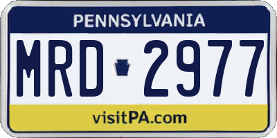 PA license plate MRD2977