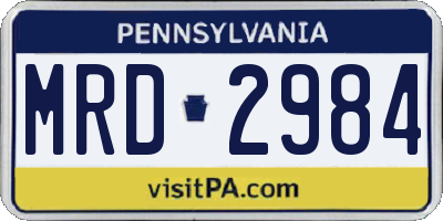 PA license plate MRD2984