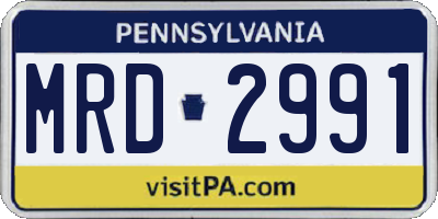 PA license plate MRD2991