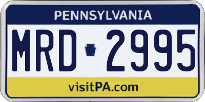 PA license plate MRD2995