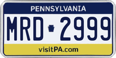 PA license plate MRD2999