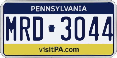 PA license plate MRD3044
