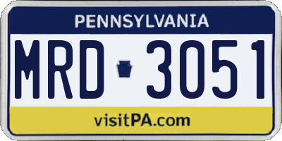 PA license plate MRD3051