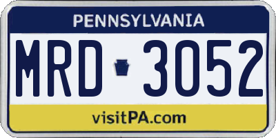 PA license plate MRD3052