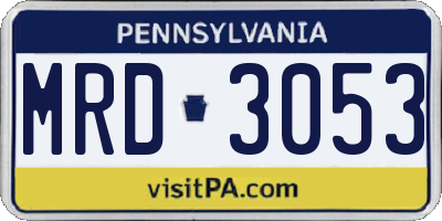 PA license plate MRD3053