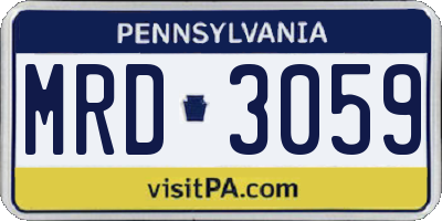 PA license plate MRD3059