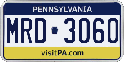 PA license plate MRD3060