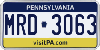 PA license plate MRD3063
