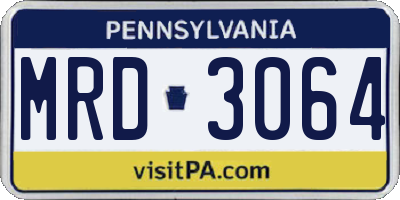 PA license plate MRD3064