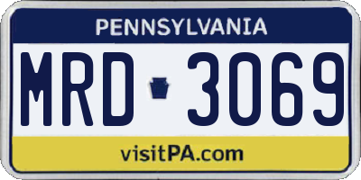 PA license plate MRD3069