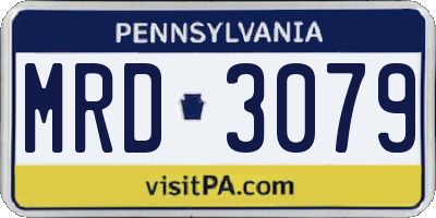 PA license plate MRD3079