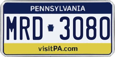 PA license plate MRD3080