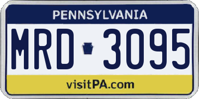 PA license plate MRD3095