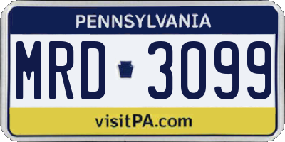 PA license plate MRD3099