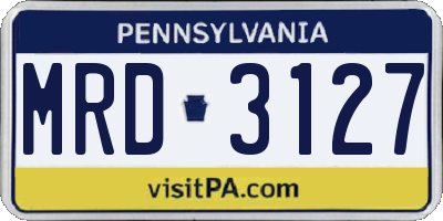 PA license plate MRD3127