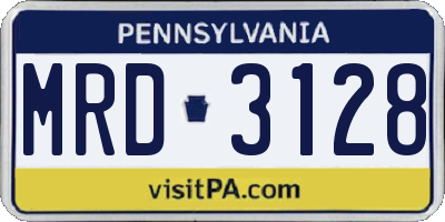 PA license plate MRD3128