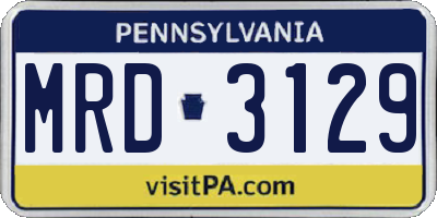 PA license plate MRD3129