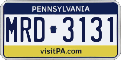 PA license plate MRD3131