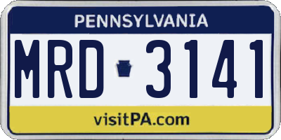 PA license plate MRD3141
