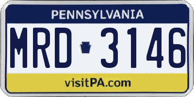 PA license plate MRD3146