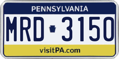 PA license plate MRD3150