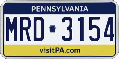 PA license plate MRD3154