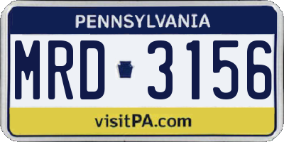 PA license plate MRD3156