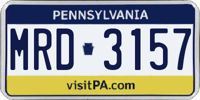 PA license plate MRD3157
