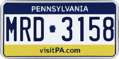 PA license plate MRD3158
