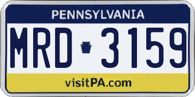PA license plate MRD3159