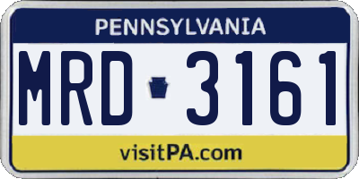 PA license plate MRD3161