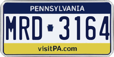 PA license plate MRD3164