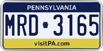 PA license plate MRD3165