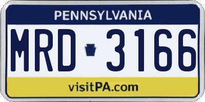 PA license plate MRD3166