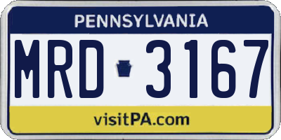 PA license plate MRD3167