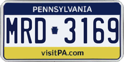 PA license plate MRD3169