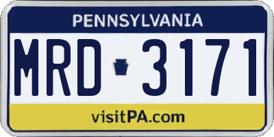 PA license plate MRD3171
