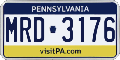 PA license plate MRD3176
