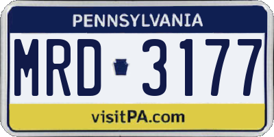 PA license plate MRD3177