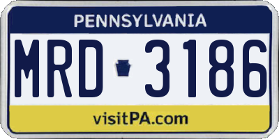 PA license plate MRD3186