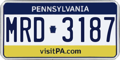 PA license plate MRD3187