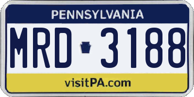 PA license plate MRD3188