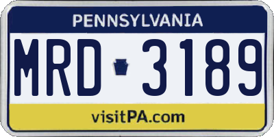 PA license plate MRD3189